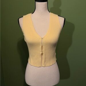 Yellow Sleeveless Ribbed Top